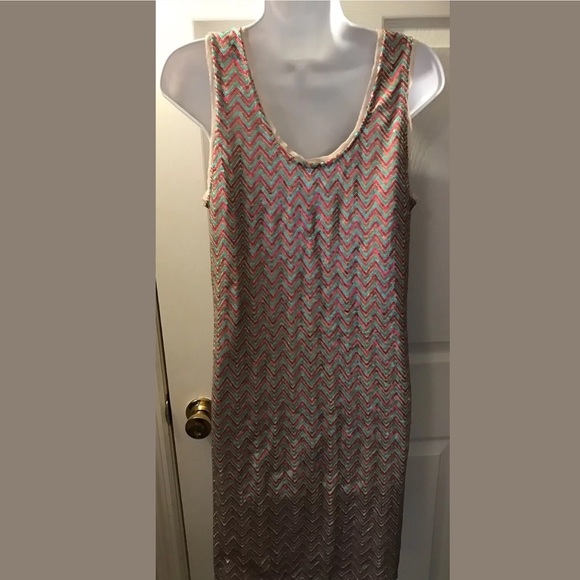 New ELLA MOSS Joliet Sequin Chevron Dress Blush Pink Shift Sheath Cocktail NWT - Picture 7 of 8